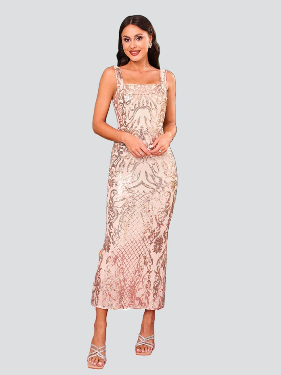 Square Neck Split Cocktail Dress RD50152