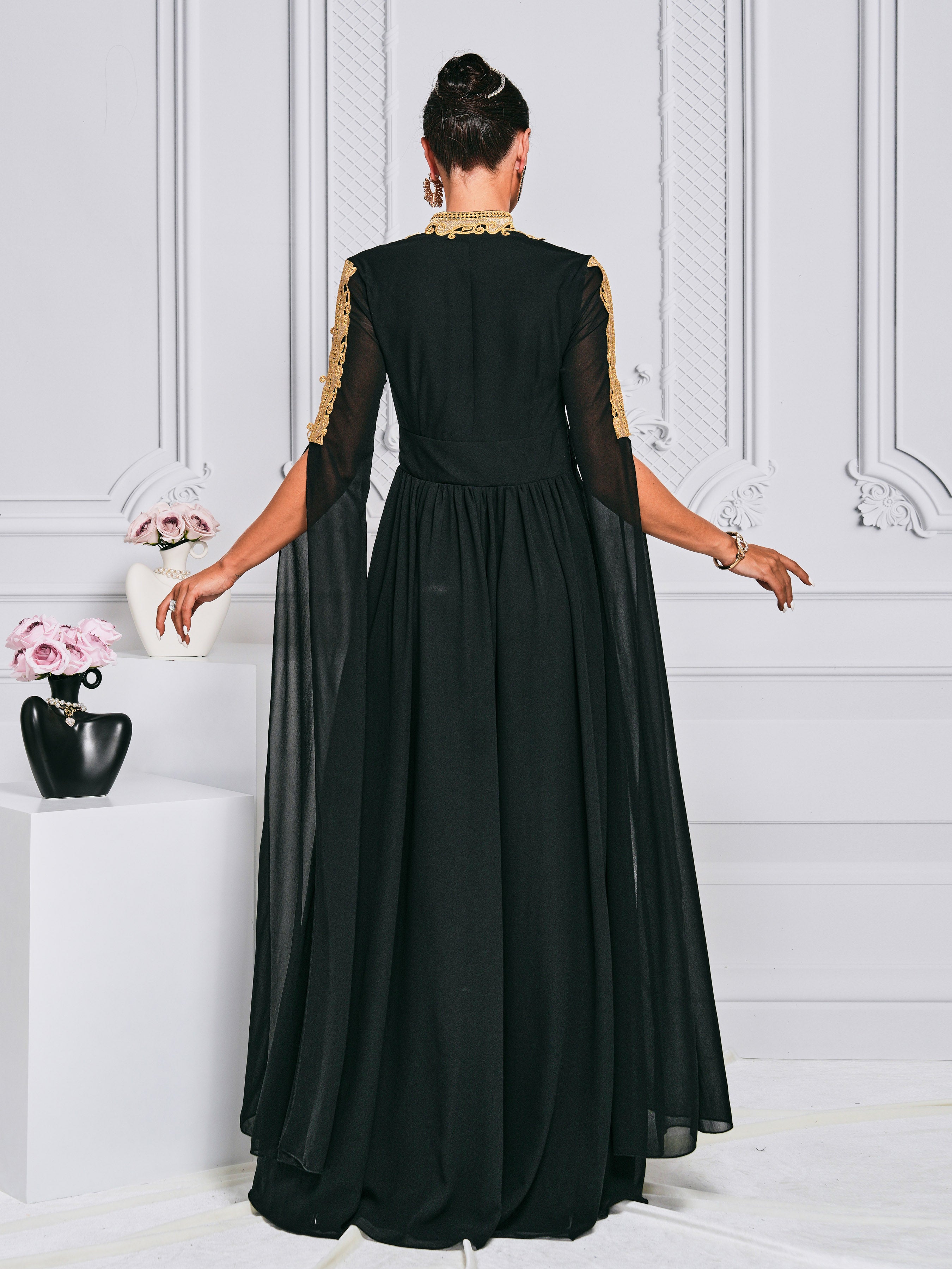 Long Sleeve Tulle Formal Dress MES00347