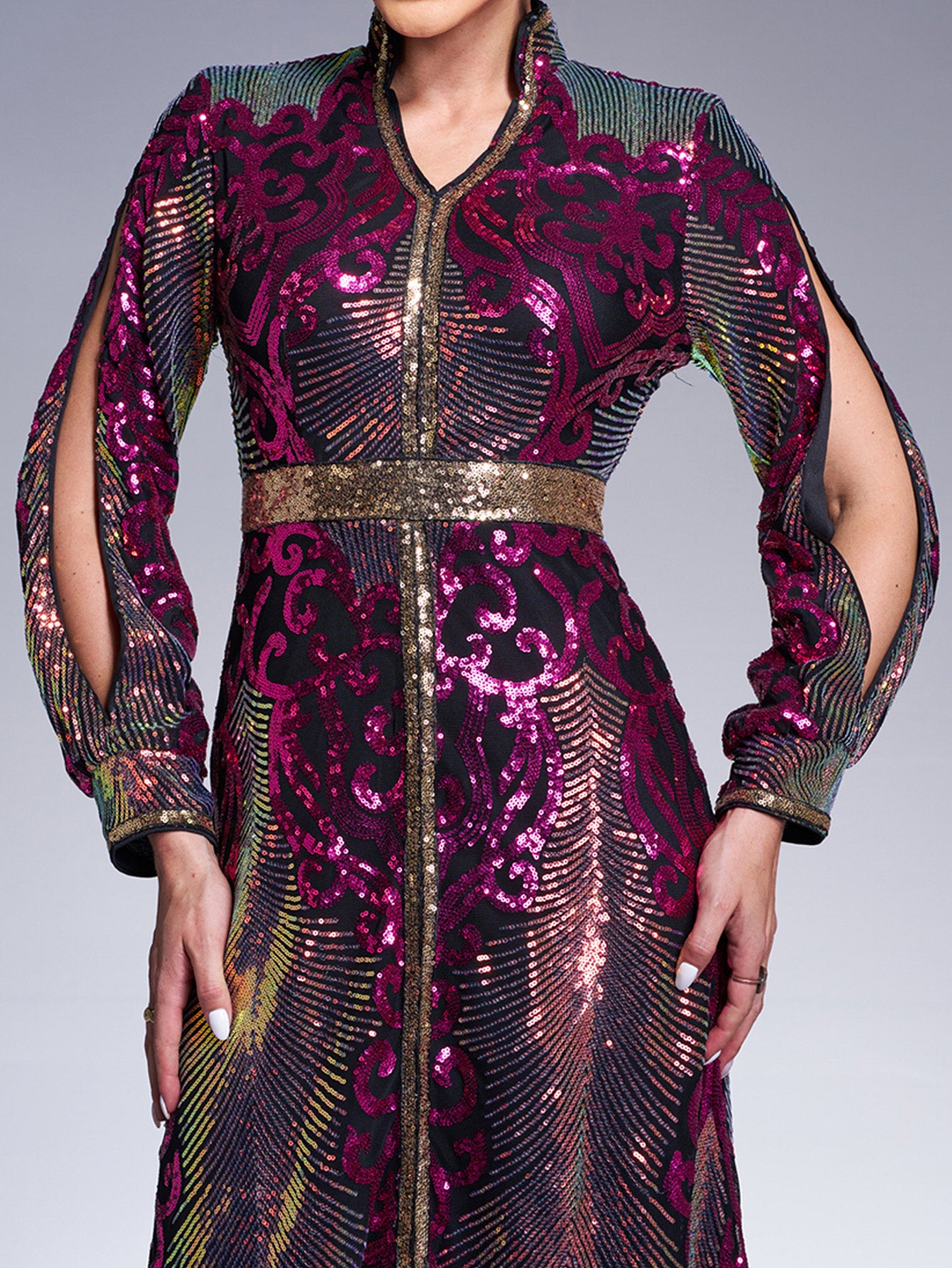 Cutout Sequin Maxi Dress ME00330