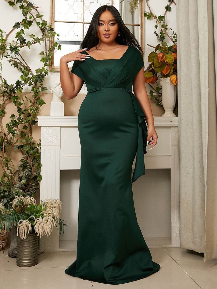 Plus Emerald Green Mermaid Evening Dress PXH2461