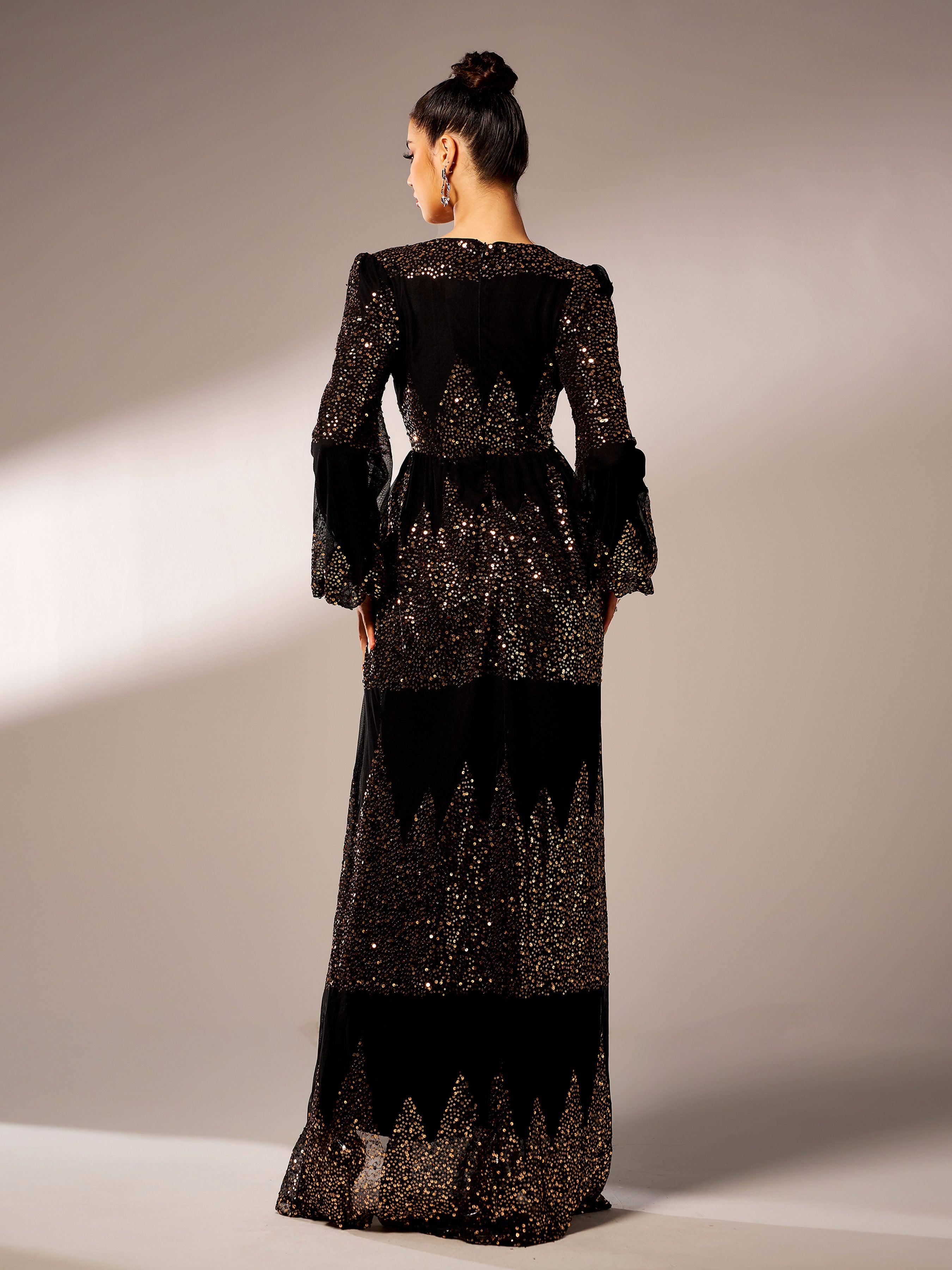 Sexy V-neck Slit Sequin Prom Dress GM00627