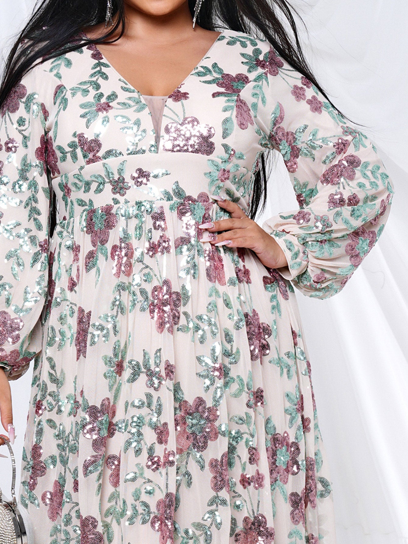 Plus V-Neck Backless Apricot Prom Dress PRJ10789