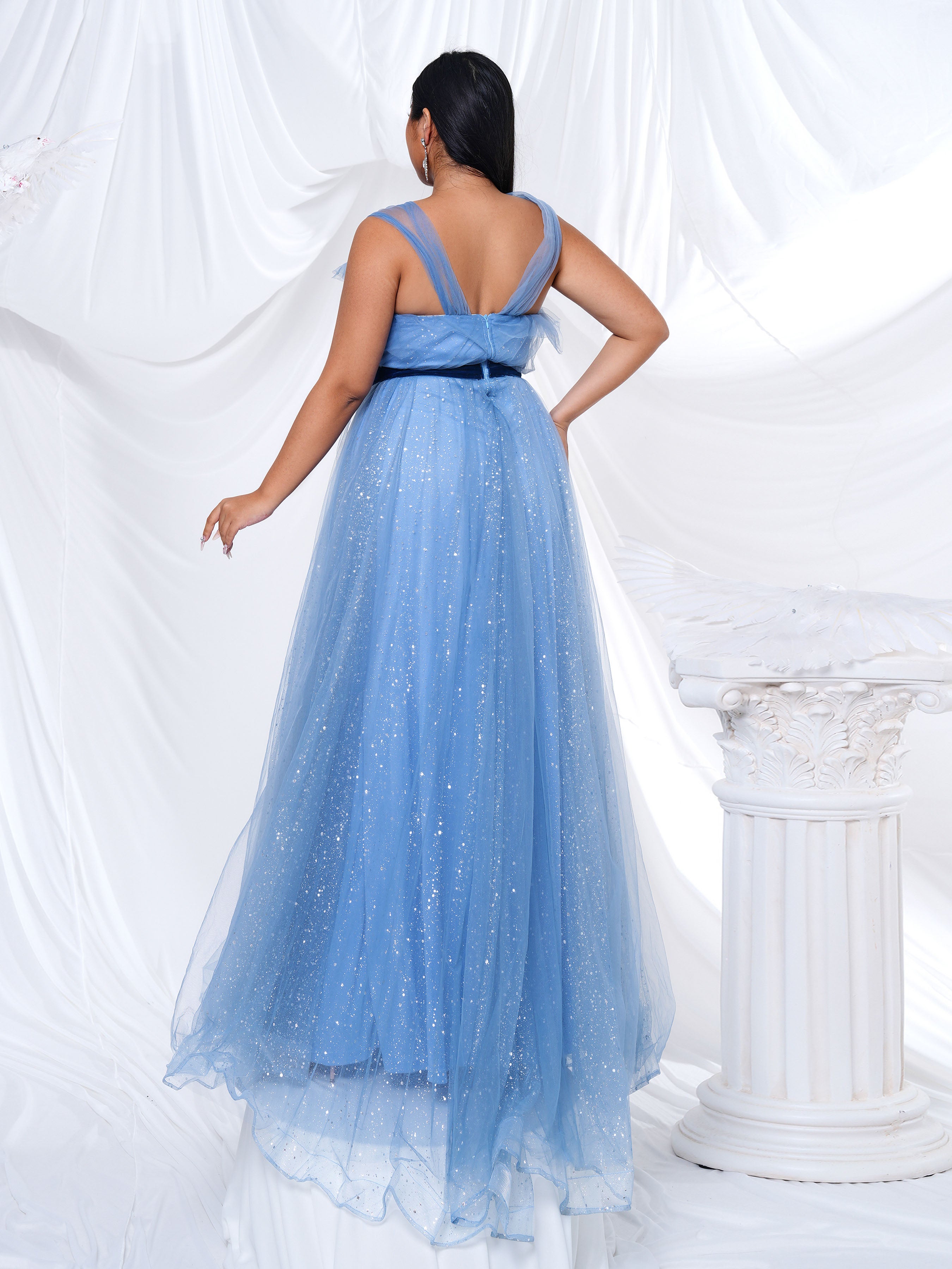 Plus Sleeveless A-line Tulle Bridesmaid Dress PRY40049