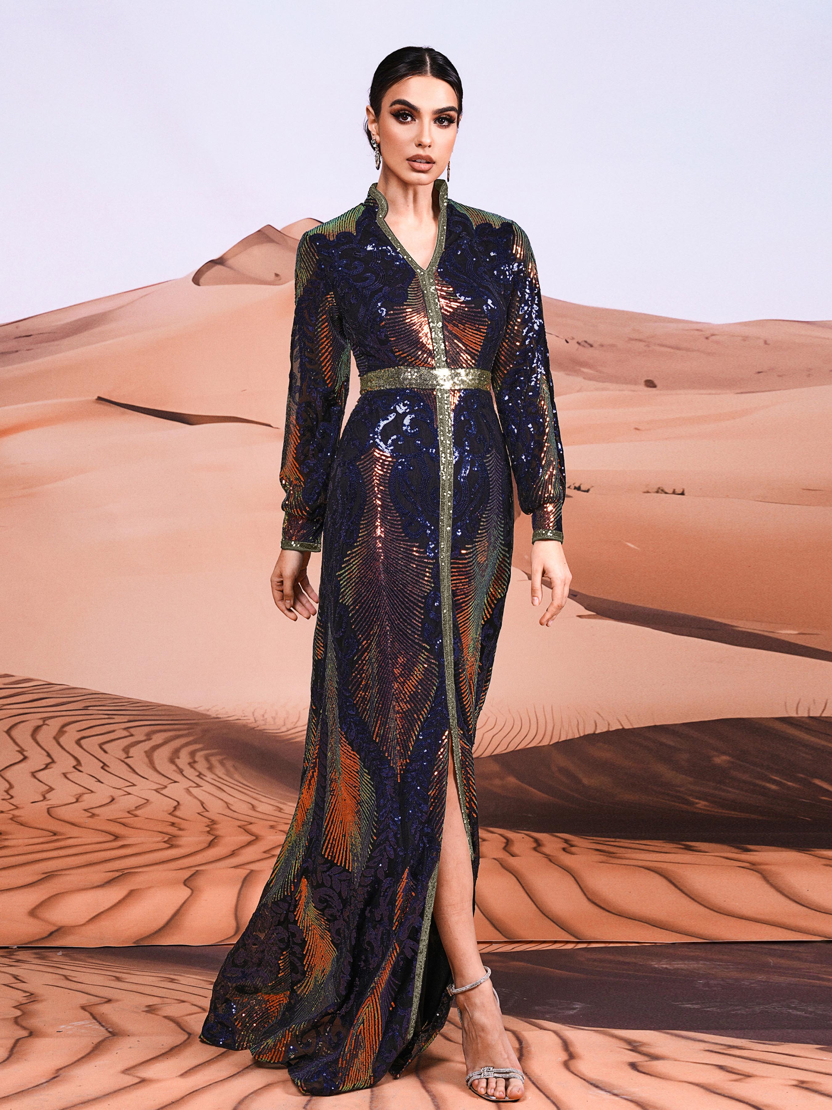 Cutout Sequin Maxi Dress ME00330