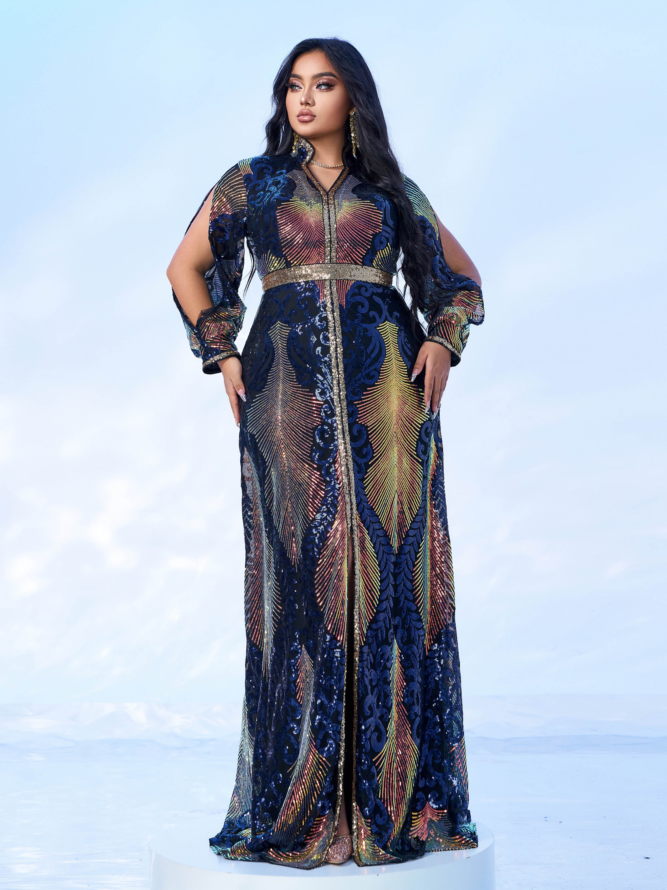 Cutout Sequin Maxi Dress ME00330