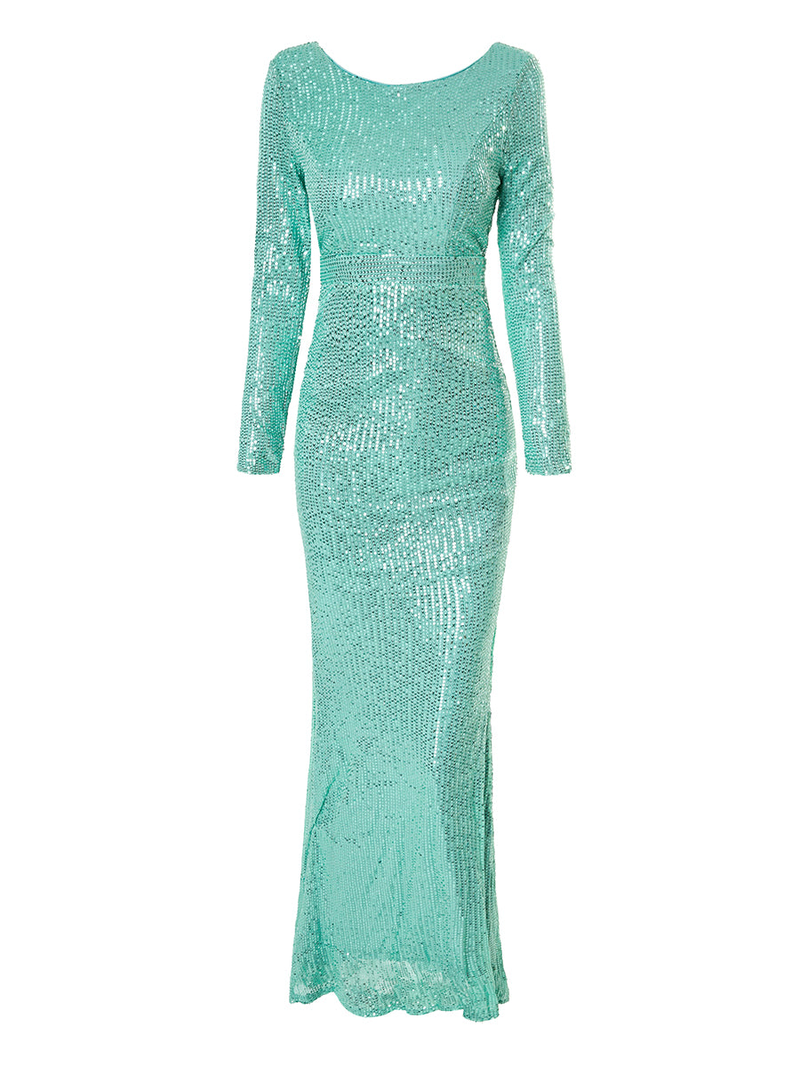 Glitter Backless Mermaid Dress M02022