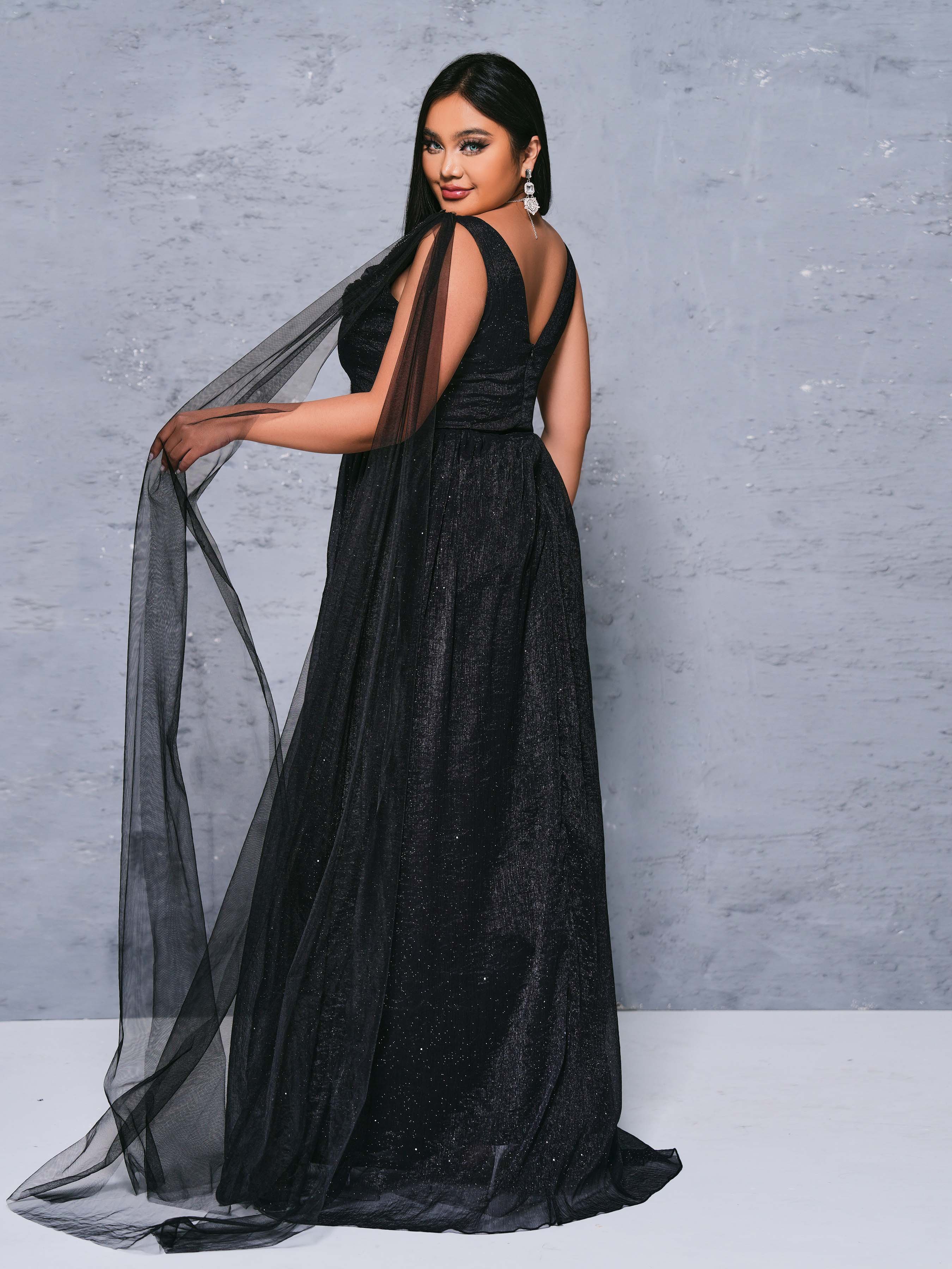 Plus V-neck Sleeveless Appliqued A-line Dress PRX70173