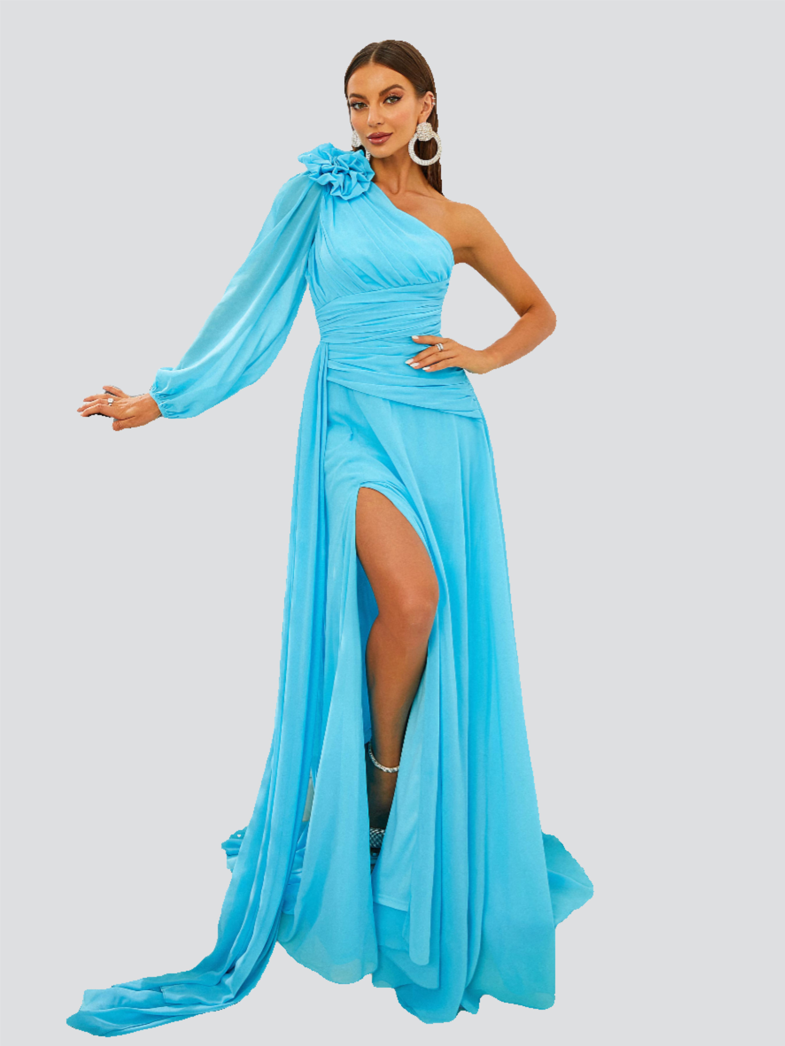 Appliqued Chiffon Prom Dress RJ10841