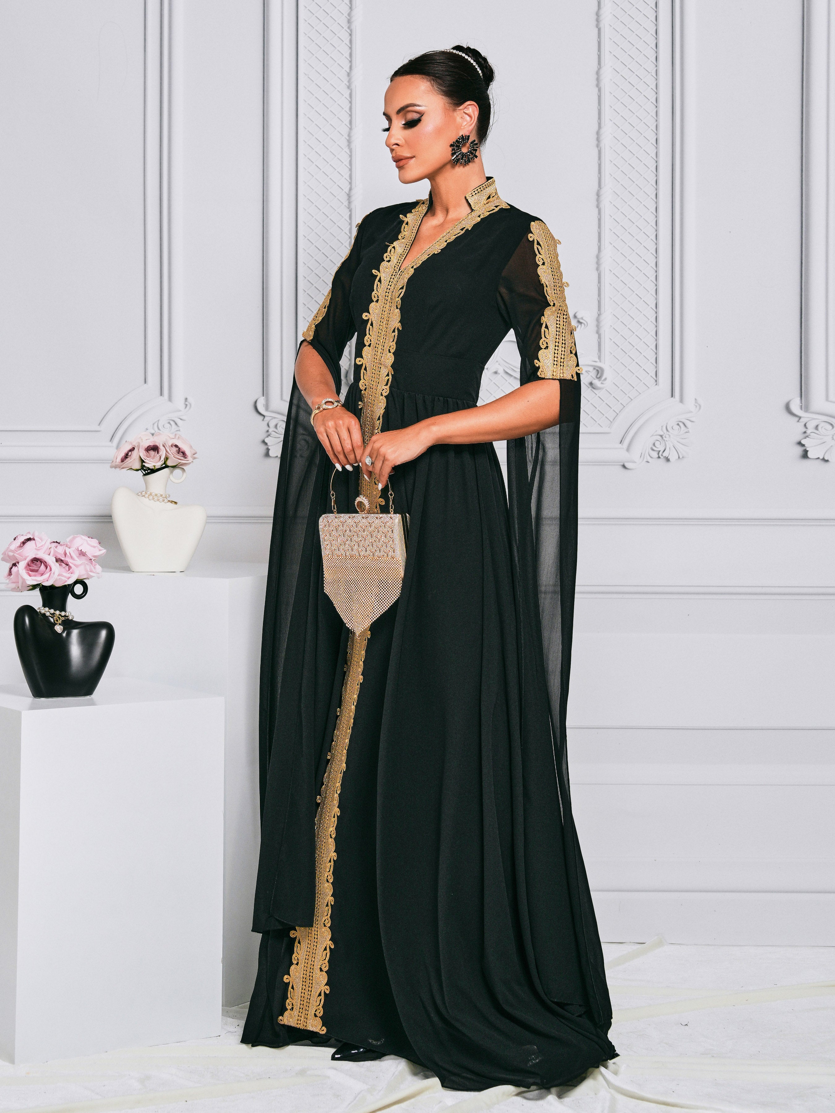 Long Sleeve Tulle Formal Dress MES00347