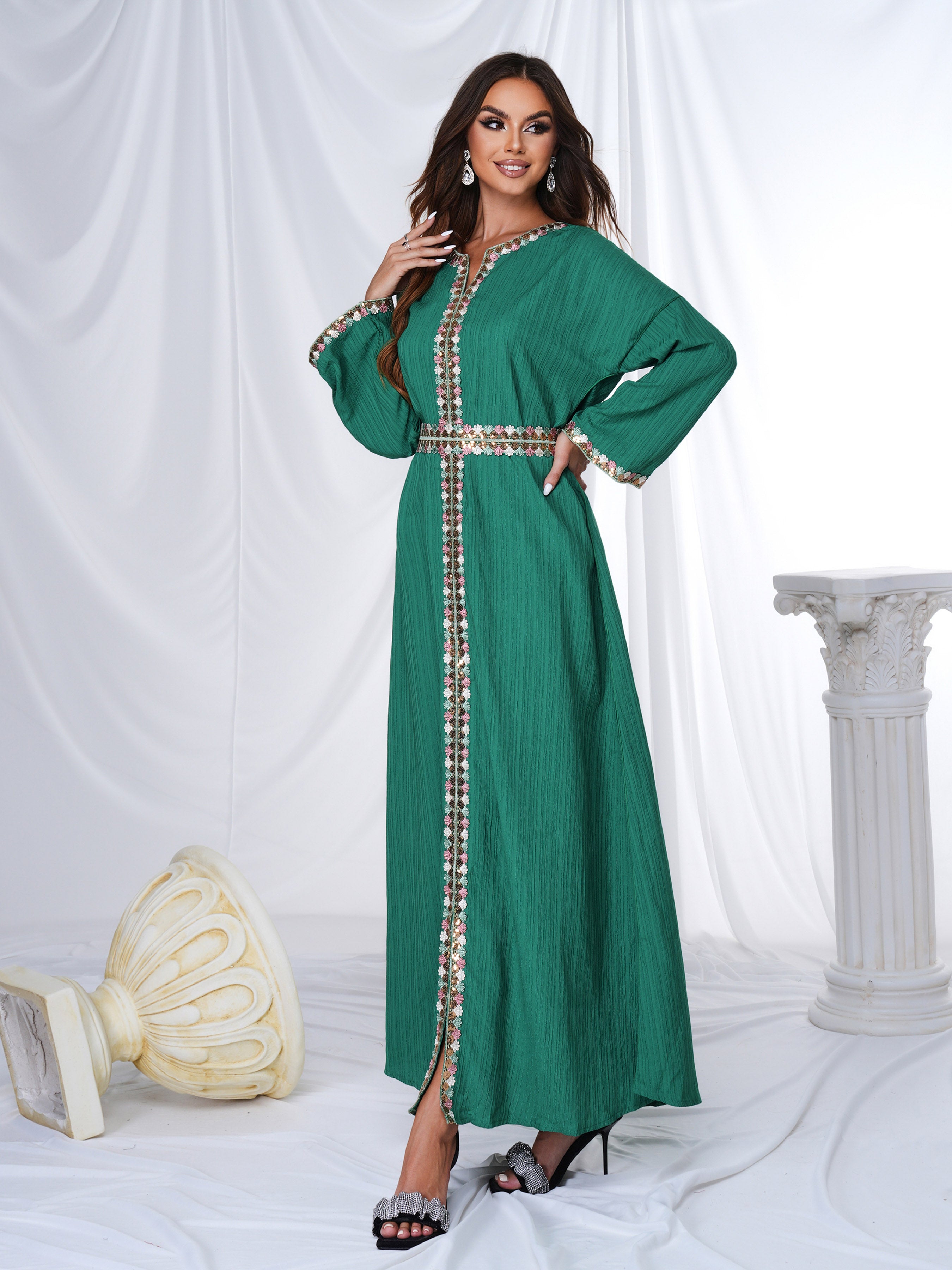 Crew Neck Girdle Maxi Dress ME00224