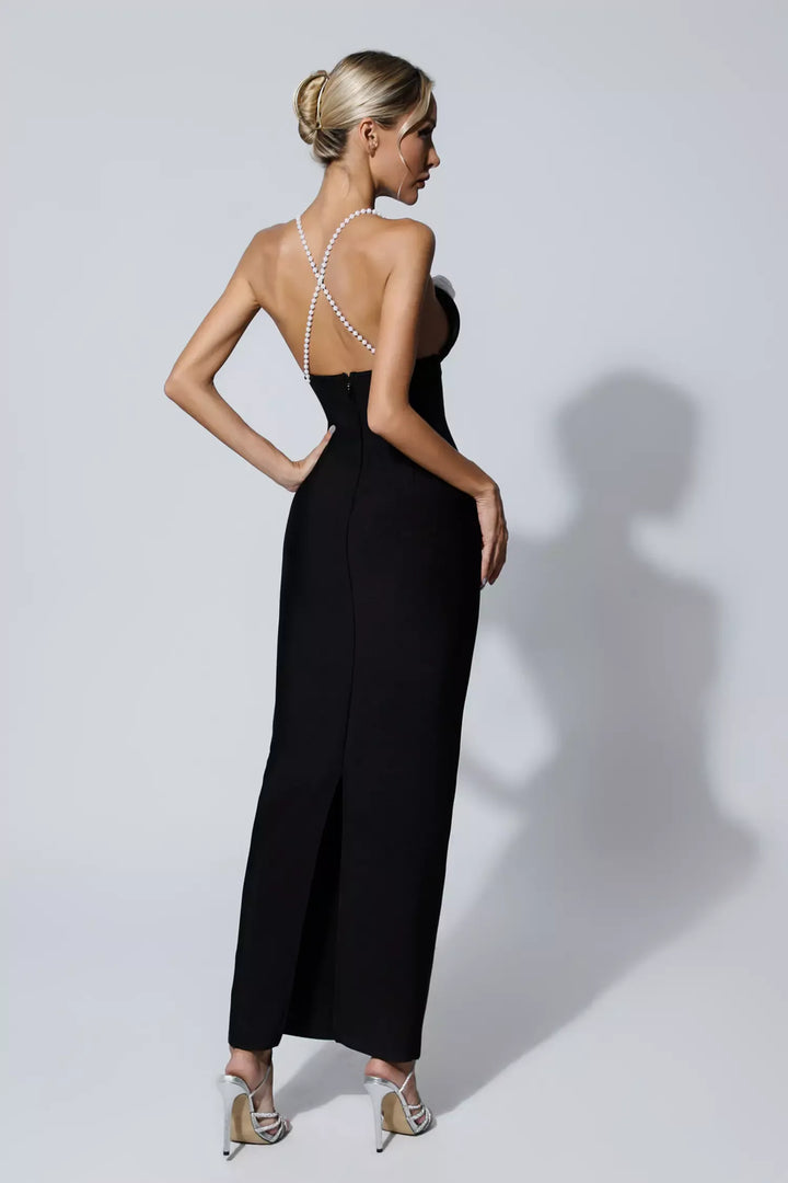 Pearl Shoulder Strap Stereoscopic Dress MSD1287