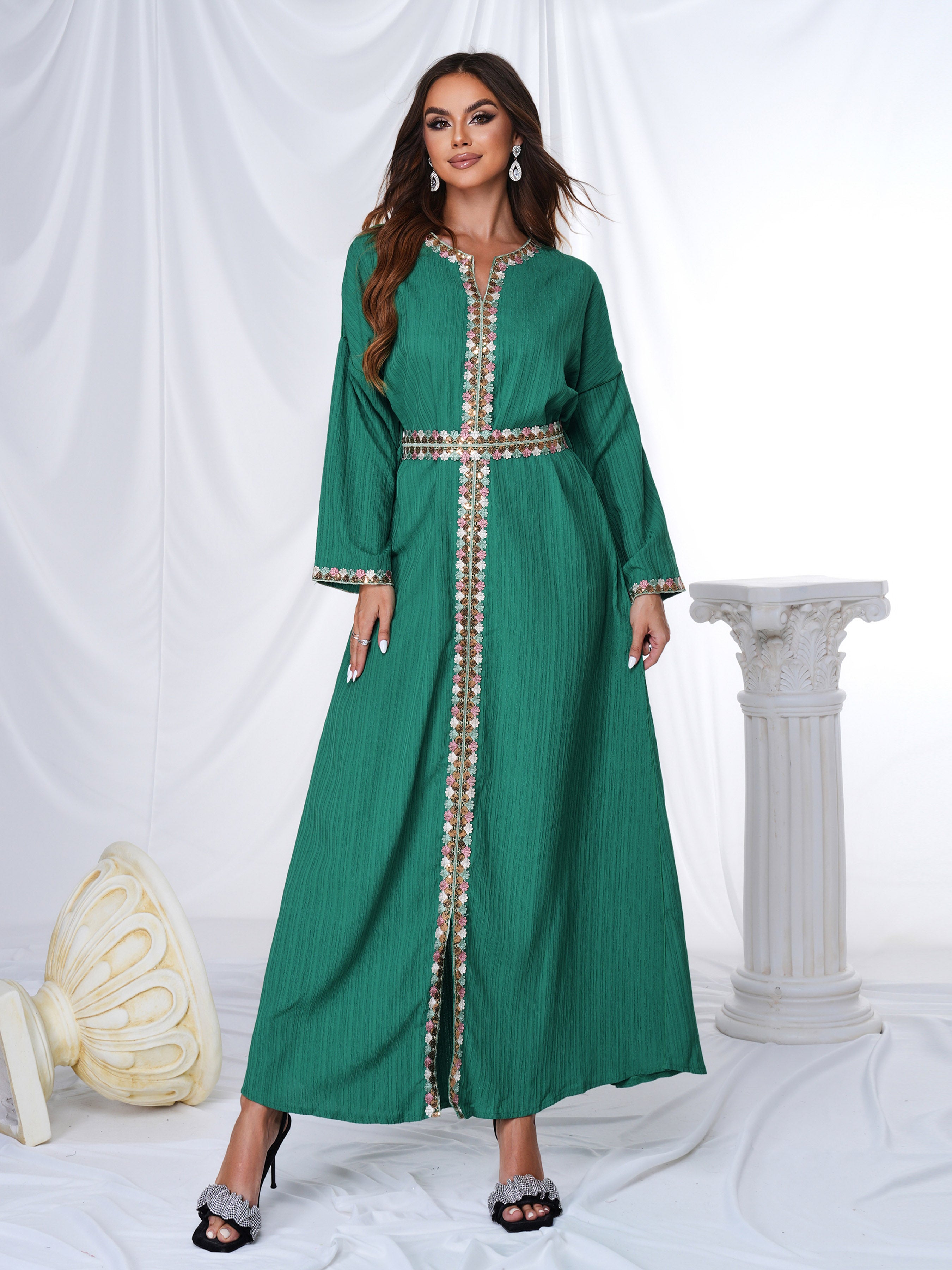 Crew Neck Girdle Maxi Dress ME00224