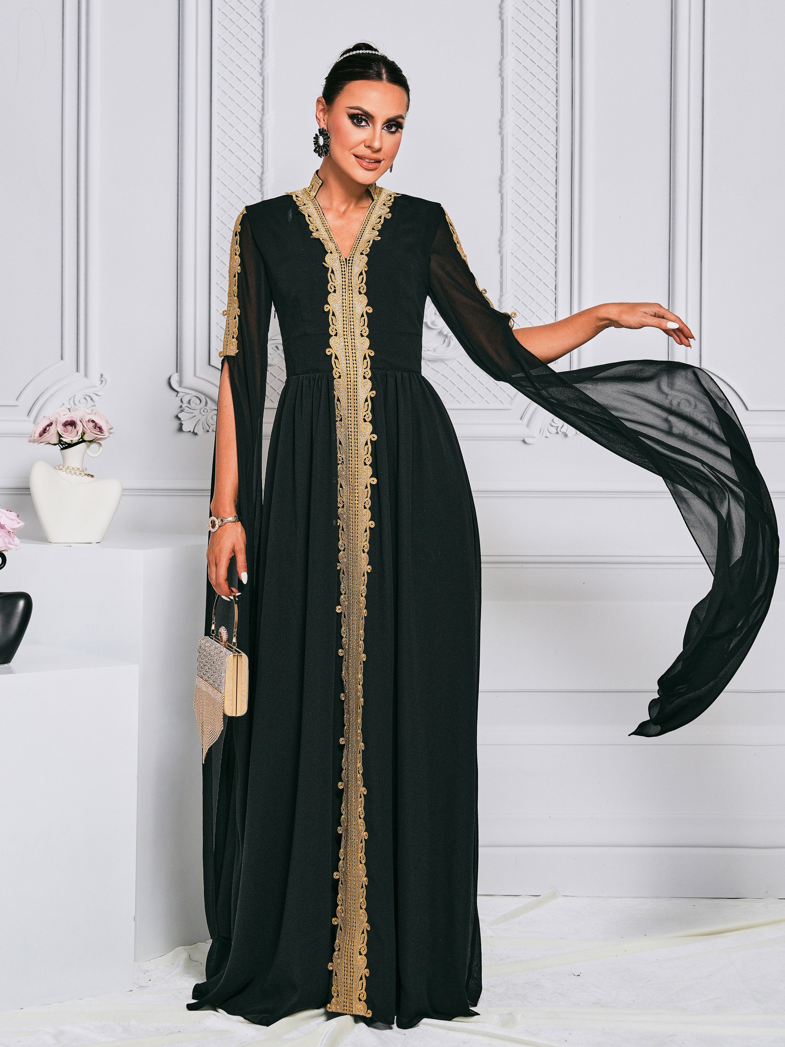 Long Sleeve Tulle Formal Dress MES00347